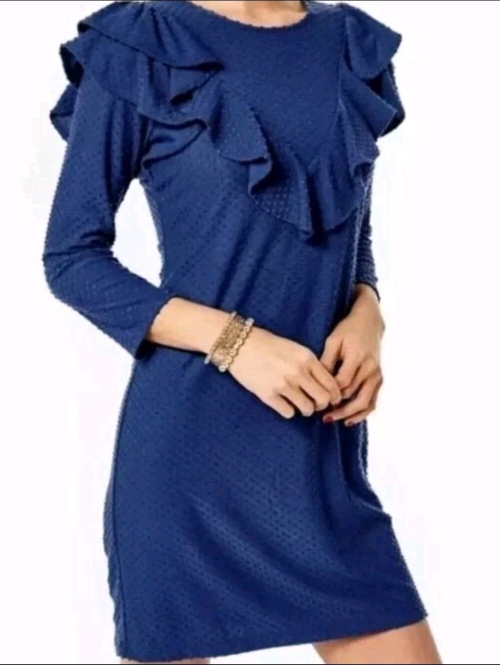 Lilly Pulitzer Pheby Dress Oyster Bay Navy Cozy Knit Swiss Dot